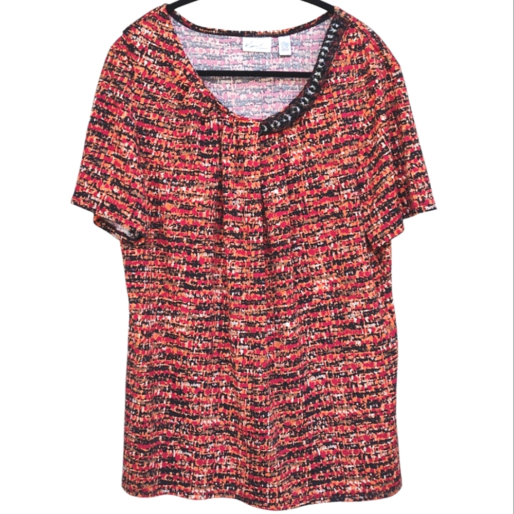 Kim Rogers Orange & Black Top Size Large